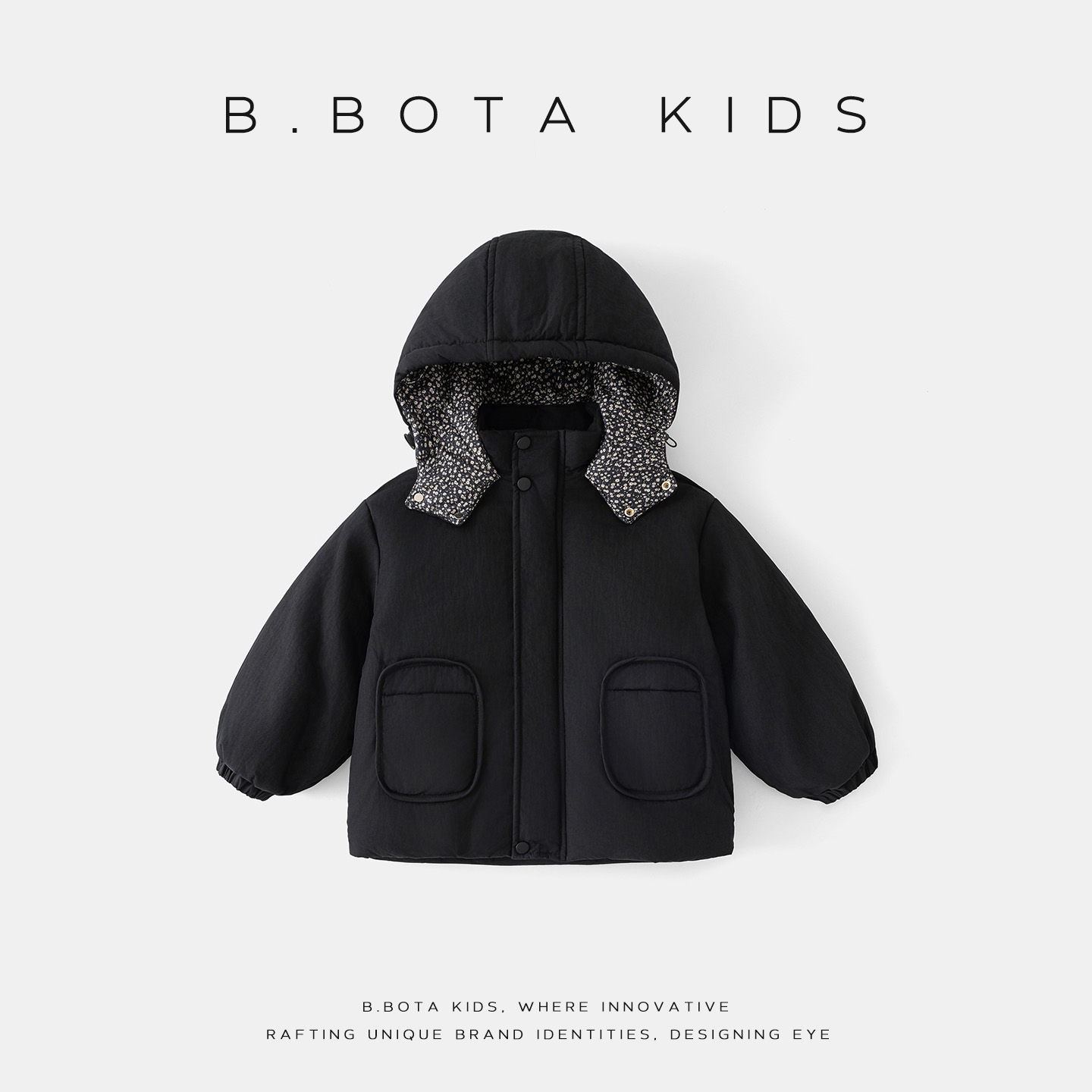 〖姐姐家〗女童棉服2025冬季新款儿童连帽碎花派克加绒外套-26811