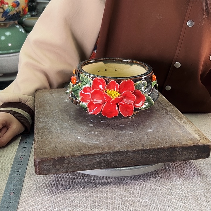 泳坤堂石湾花盆陶瓷