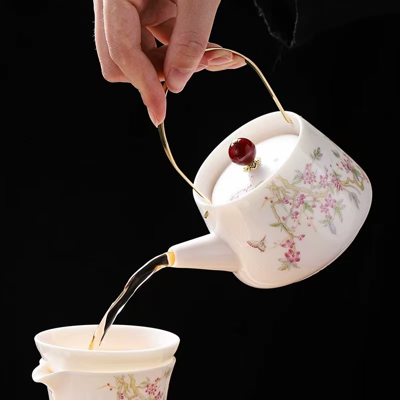 桃花提梁壶-0699