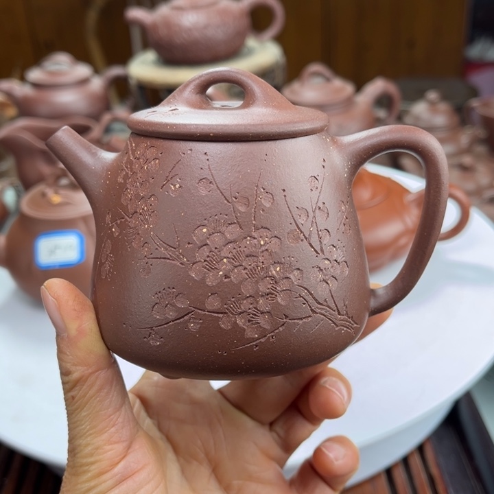 紫砂茶壶紫砂花茶
