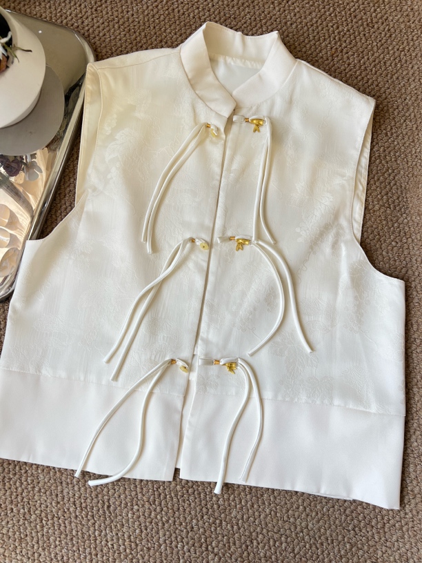 立领女工字型民族风马甲常规马夹中国风古风无袖百搭女装唐装