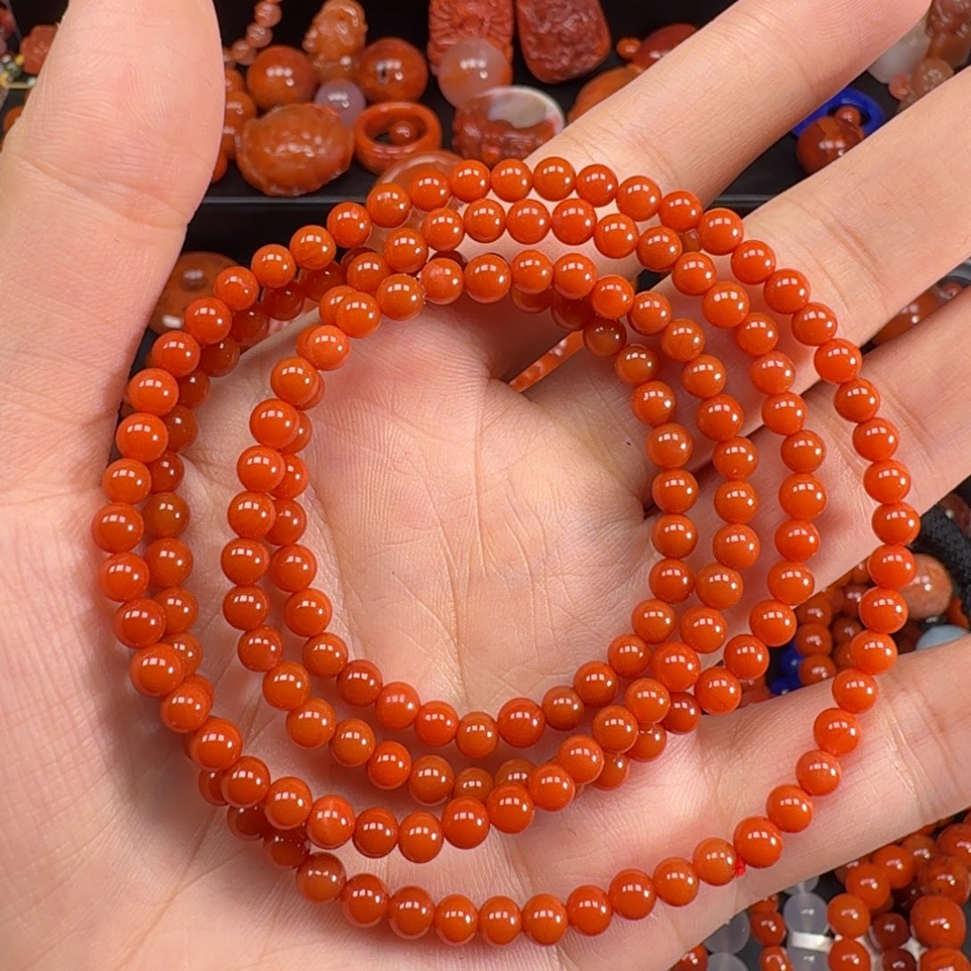 南红玛瑙未镶嵌手串4.5mm