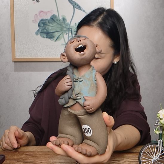 粗砂不规则羲媧娃系列作品站女娃