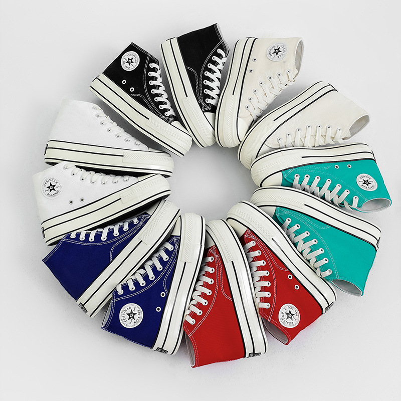 【厚底 4厘米】高帮增高帆布鞋女款2025夏季新款百搭学生板鞋松糕鞋