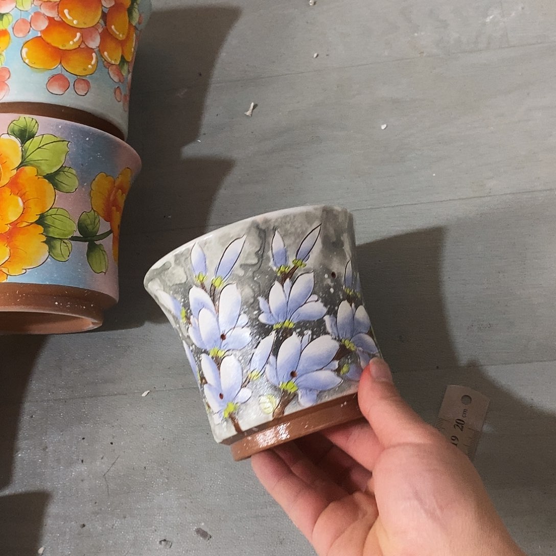 紫砂花盆手绘花盆满28包邮