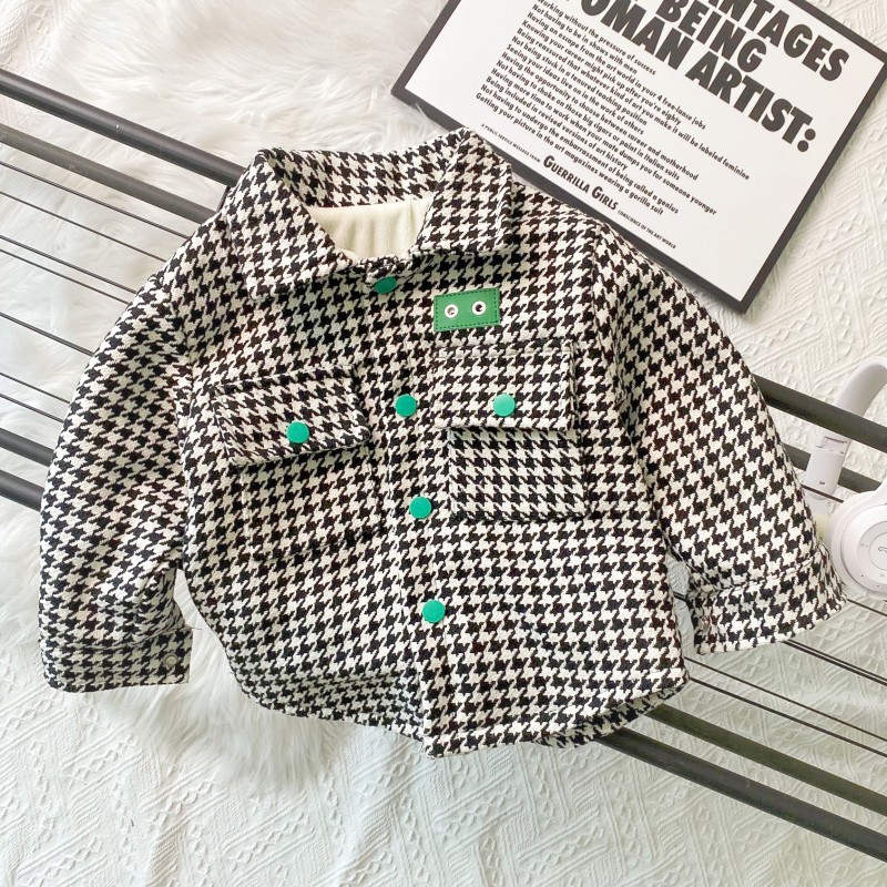 男童衬衫加绒秋冬装2024新款童装儿童洋气衬衣长袖保暖加厚中小童