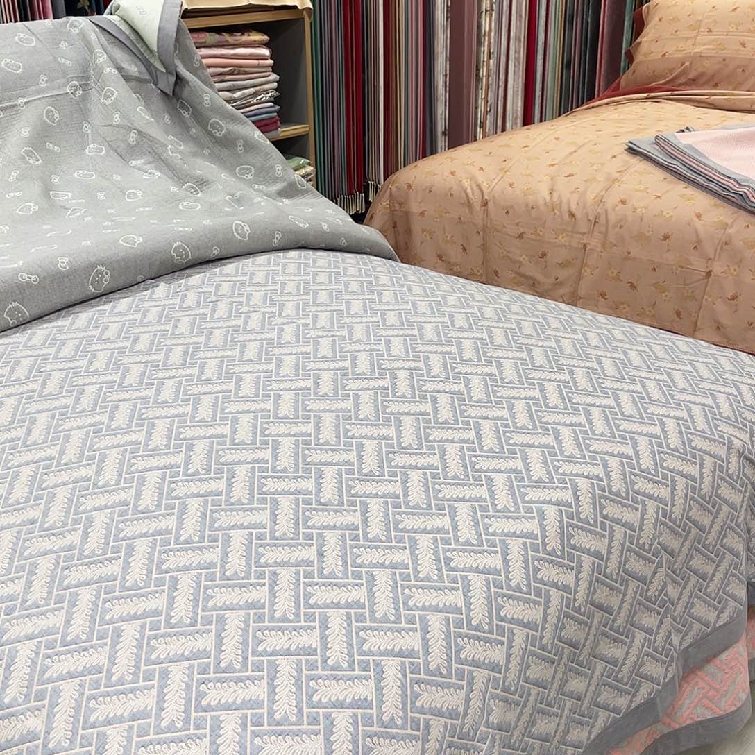 棉岁岁平安灰色枕巾一对