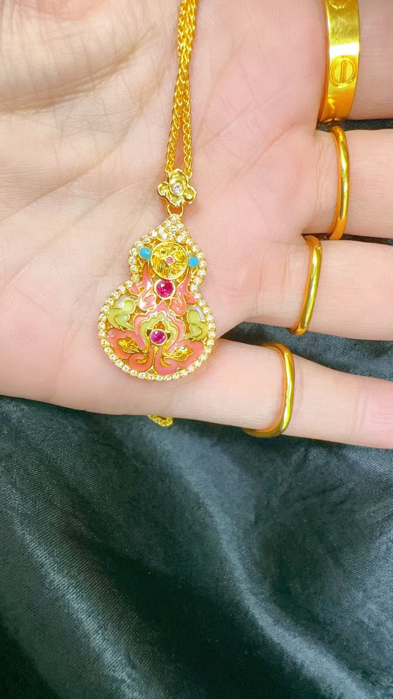 合金吊坠 (防敏敏)盛世唐彩福禄葫芦