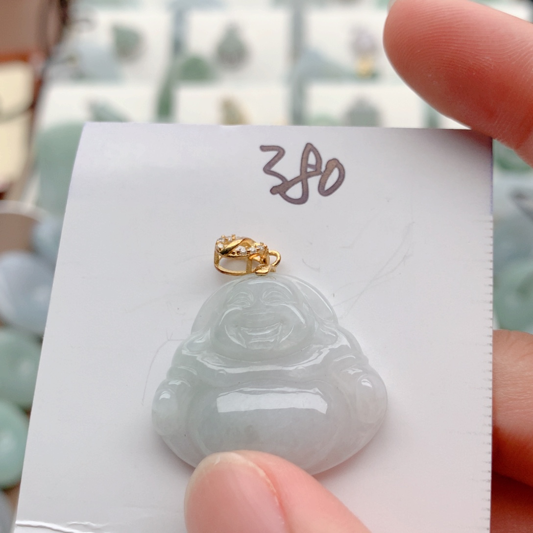 翡翠银S925镀金镶嵌颈饰吊坠
