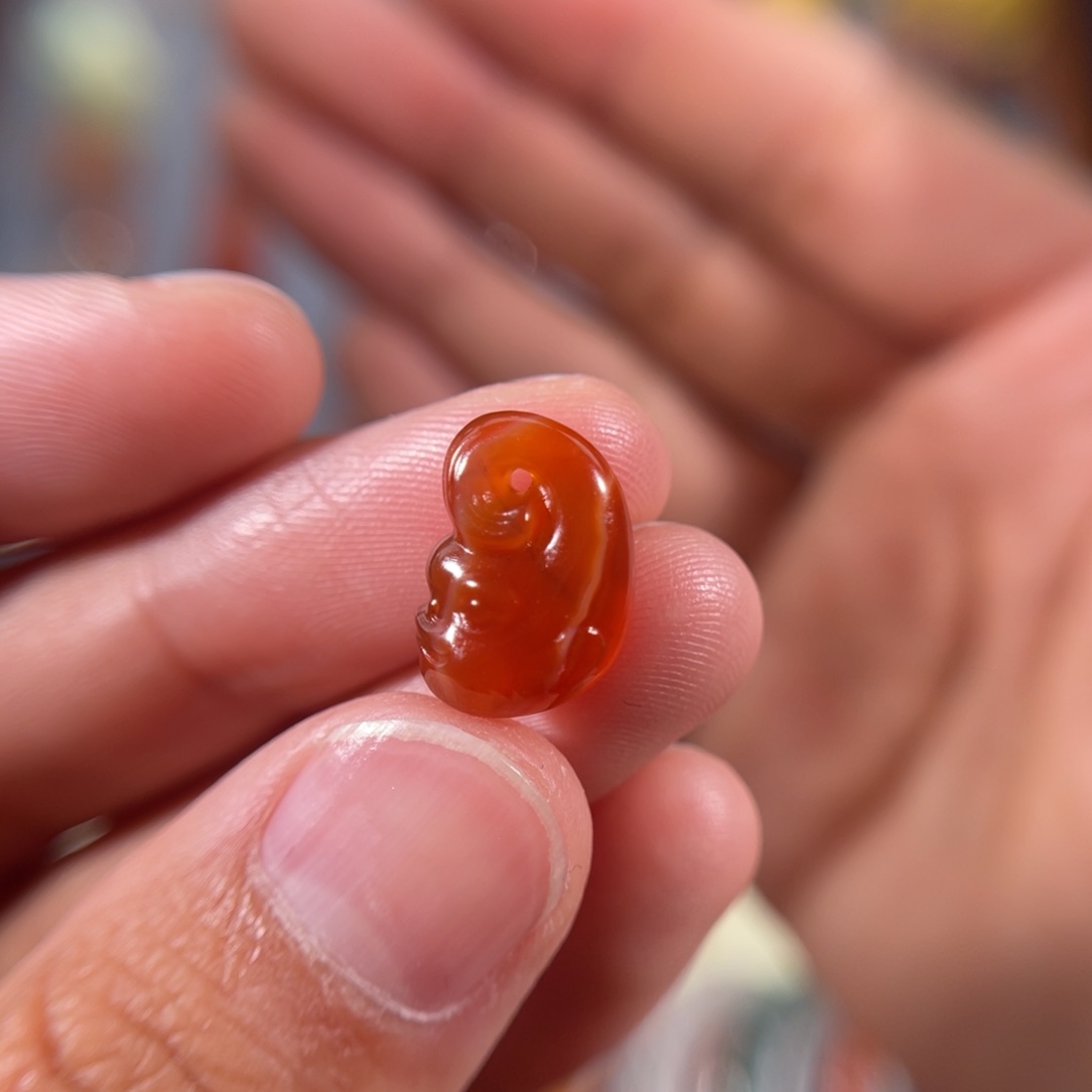 南红玛瑙河湾龙鱼侧挂13.9*9.6不退不换未镶嵌