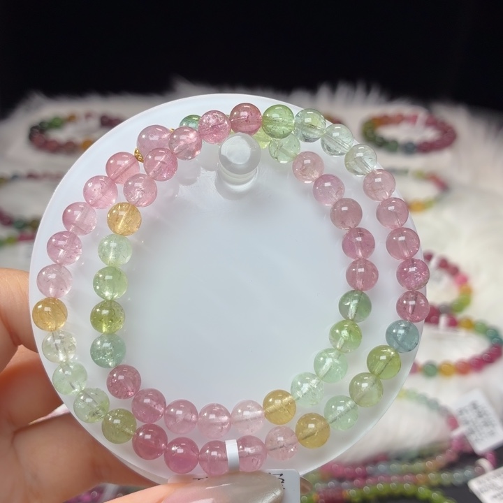 碧玺手链未镶嵌6.6mm±