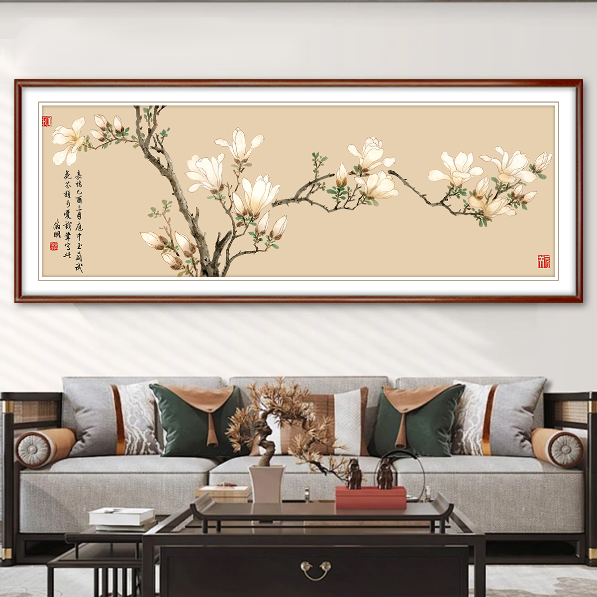 芊虹秀白玉兰十字绣2025爆款高端客厅大气古风名画花卉手工自己绣
