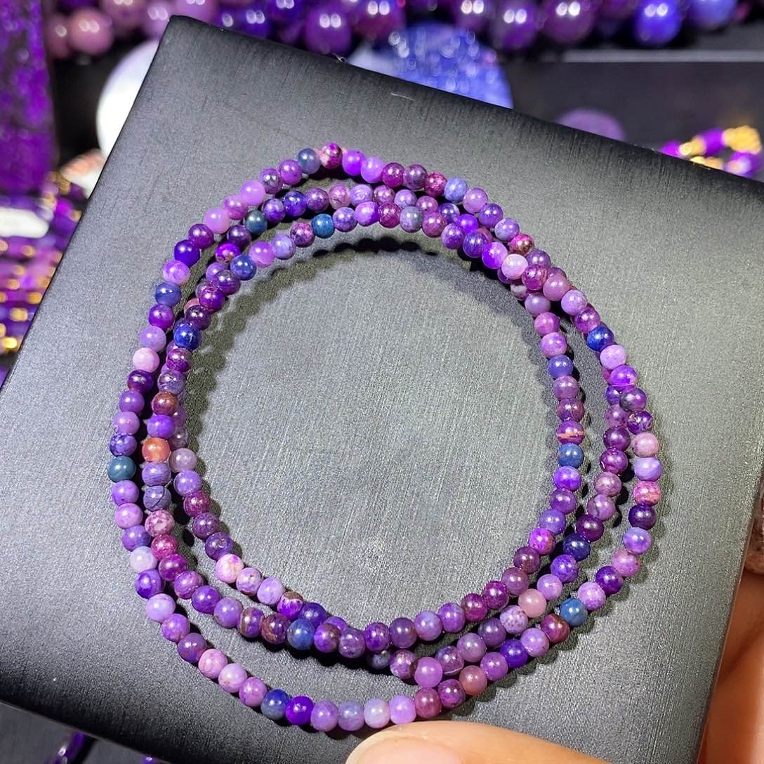 苏纪石（舒俱来）未镶嵌南非老矿舒俱来皇家紫圆珠多圈