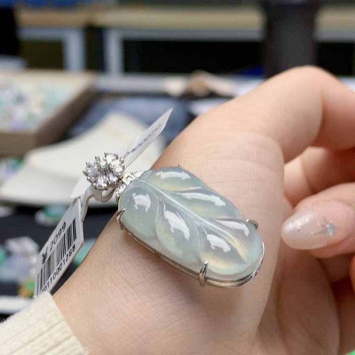 翡翠银S925镶嵌颈饰