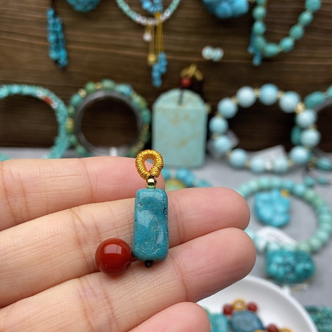 绿松石未镶嵌侧挂