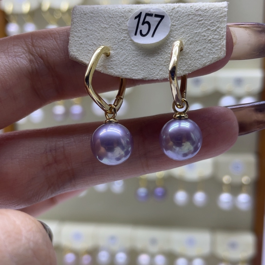 淡水珍珠耳饰银S925镶嵌