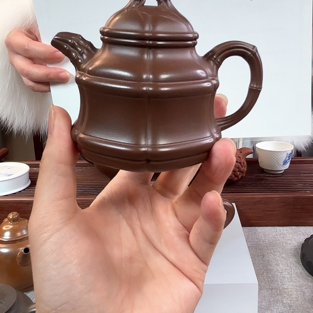 紫砂茶壶吉*紫砂壶竹鼎壶