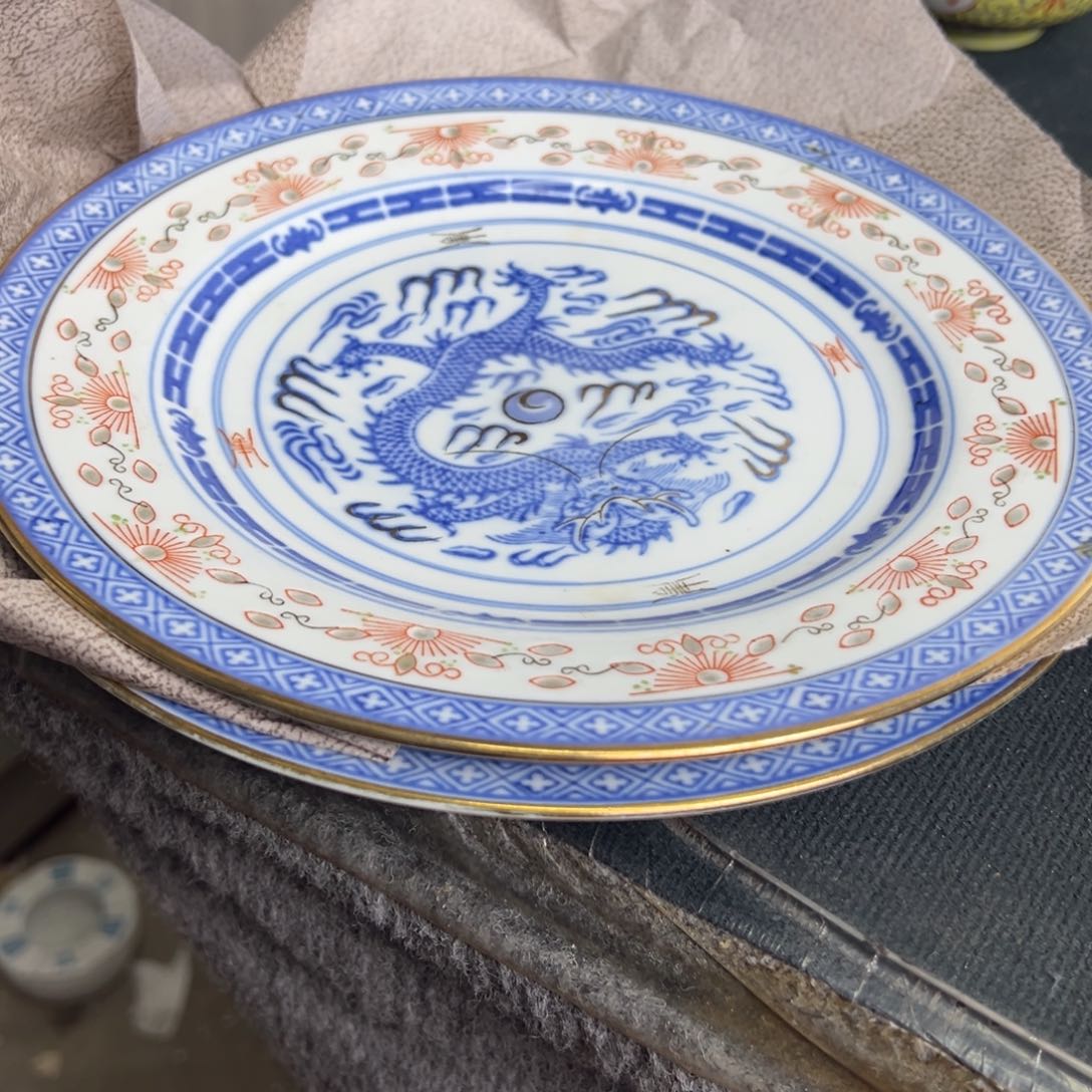 盘顺**章景德镇陶瓷青花