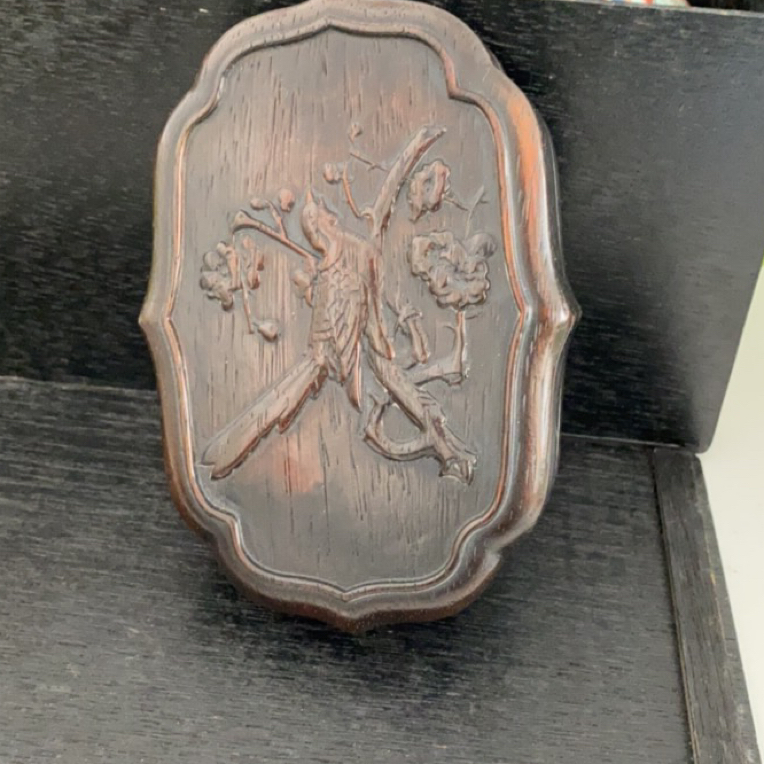 黑檀树雕刻 茶道具