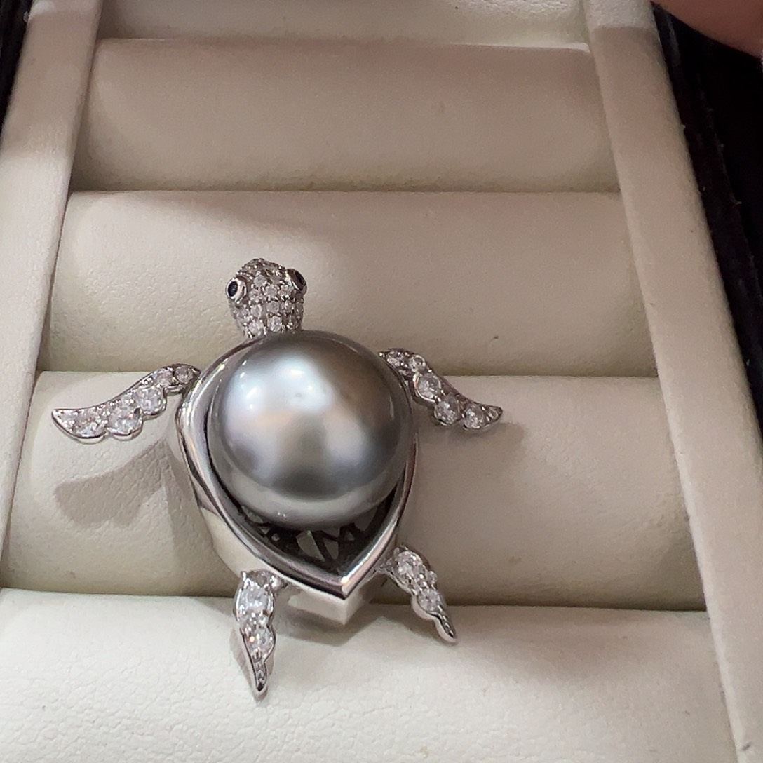 海水珍珠吊坠(不含链)银S925镶嵌