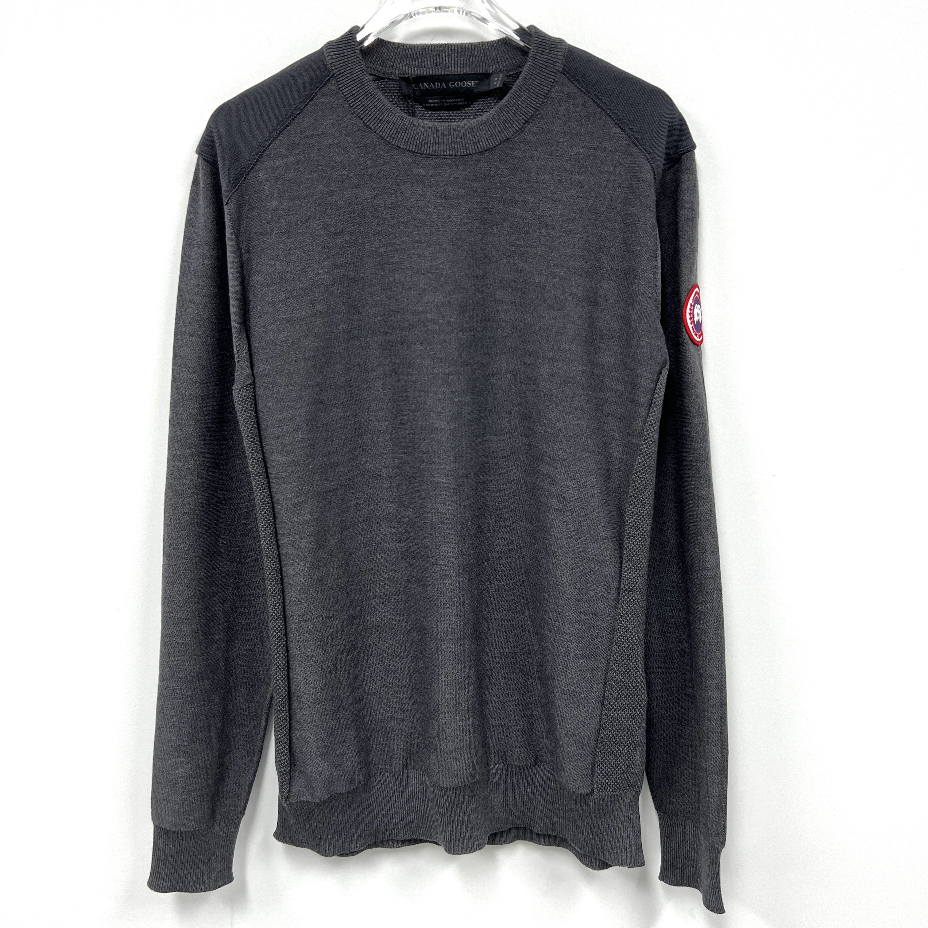 未使用 CANADA GOOSE 加拿大鹅 灰色圆领套头羊毛卫衣 M码/6576/ 