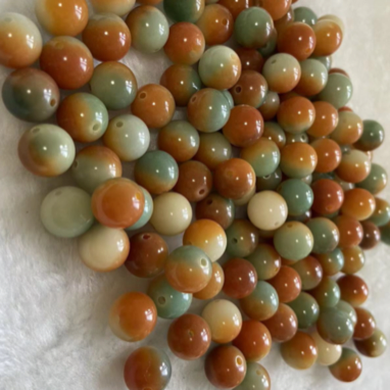 【冰糖蜜瓜】12mm圆珠天然菩提散珠可用于手工DIY配珠