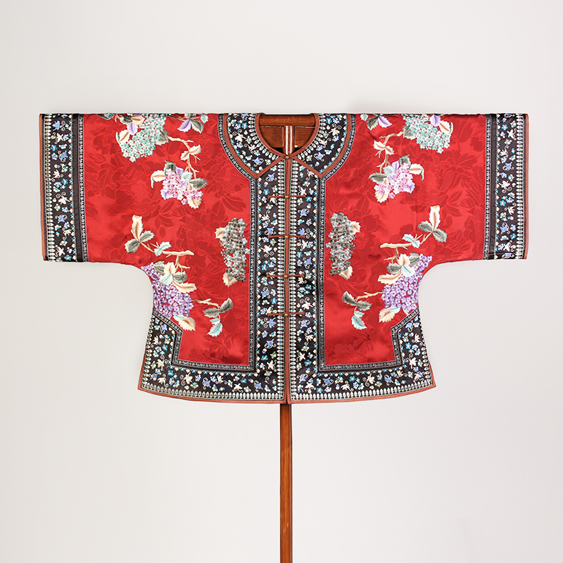 【听花语】复古纯手工桑蚕丝香云纱中国风平肩对襟满绣上衣