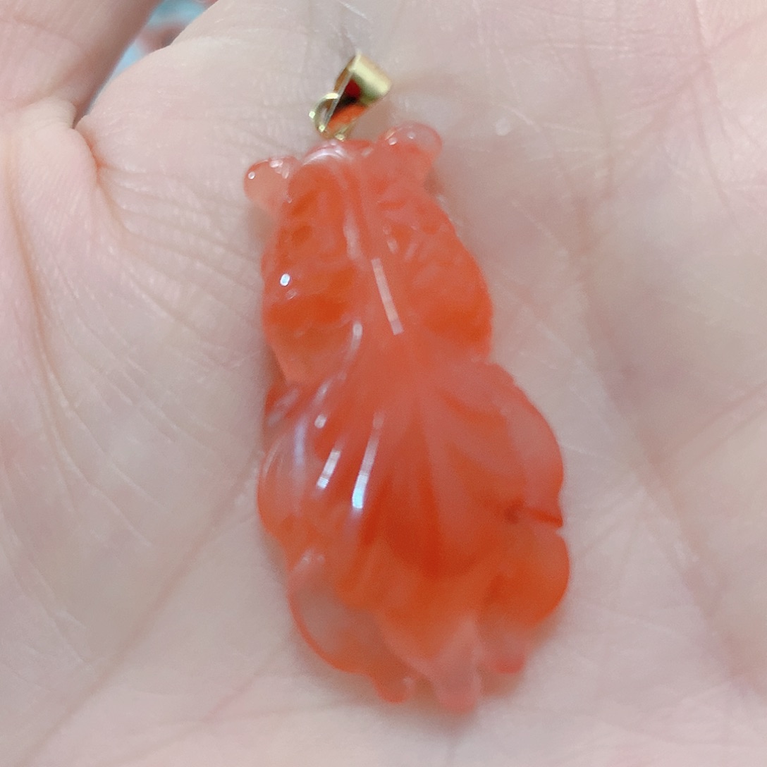 南红玛瑙吊坠(不含链)银S925镶嵌