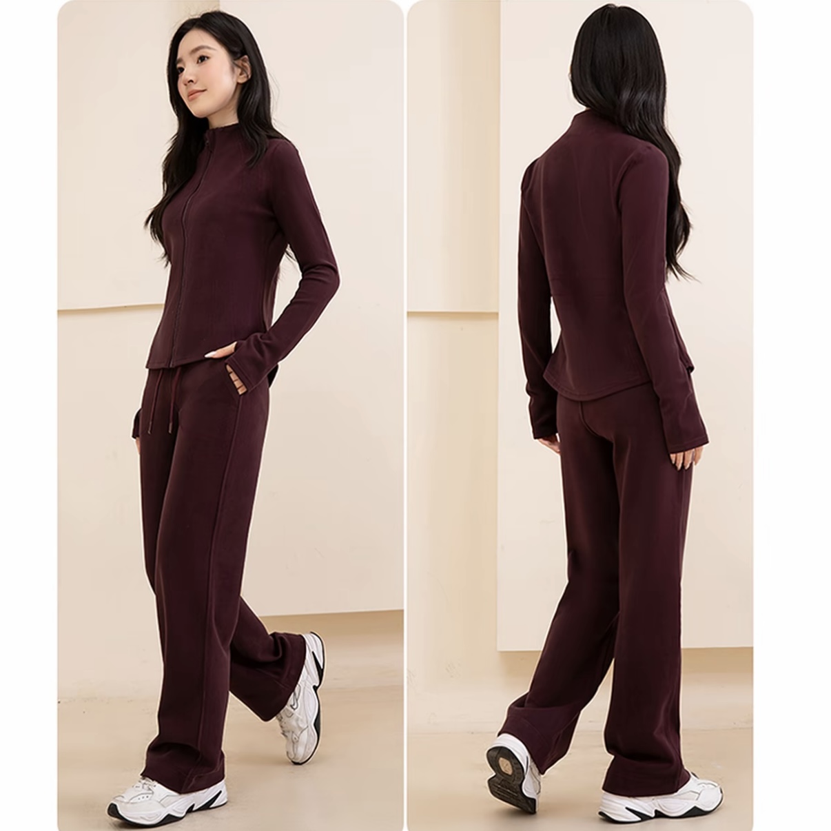 5601+5801 软羊绒防风立领休闲运动套装