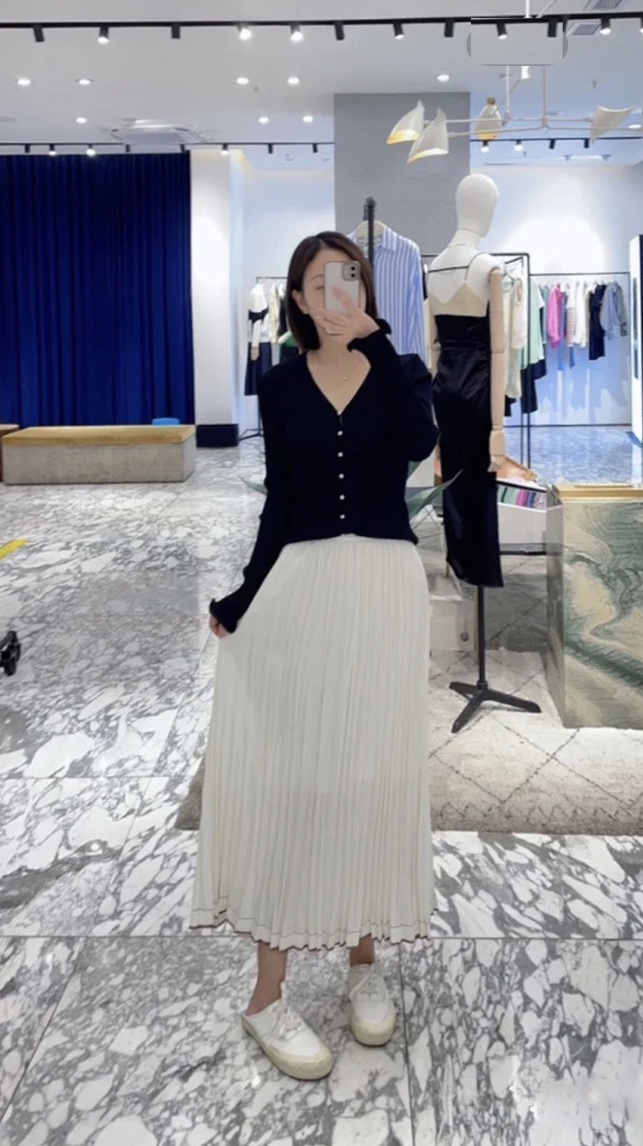 【俊俊轻奢】春夏新品高腰醋酸半裙中长款撞色边百褶裙K475-G0422