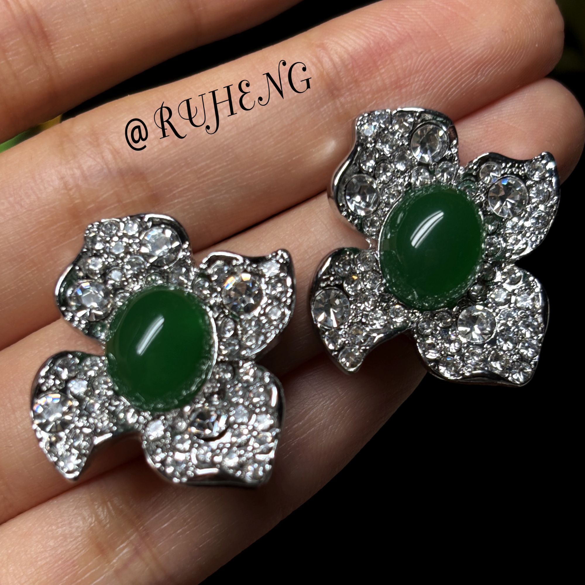 铜合金铜耳饰 【 法贝热的早春】精致高级感气质银针立体花朵女耳饰