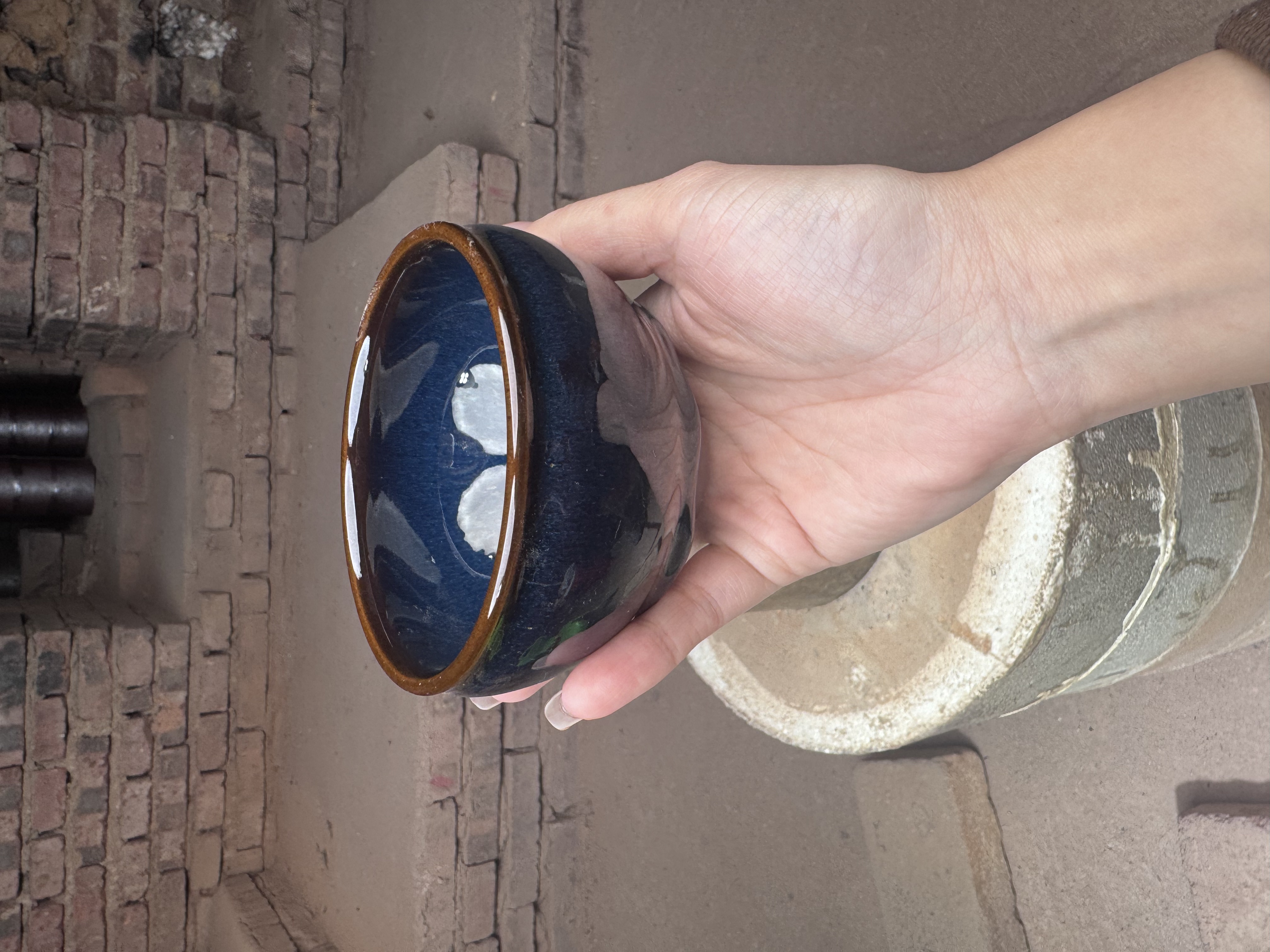 闪购 建窑建盏   回蓝  茶器主人杯礼盒装带溯源证书   电烧 