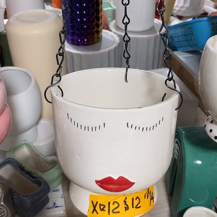 陶盆有孔 瑕疵针孔漏釉介意勿拍外口 12外高12