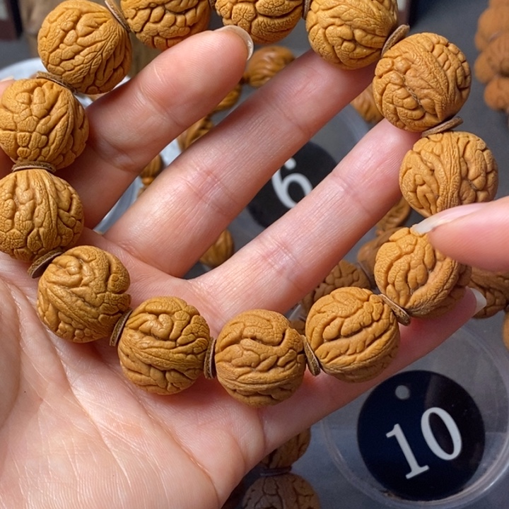 手串文玩核桃秦岭野生龙纹桃核20