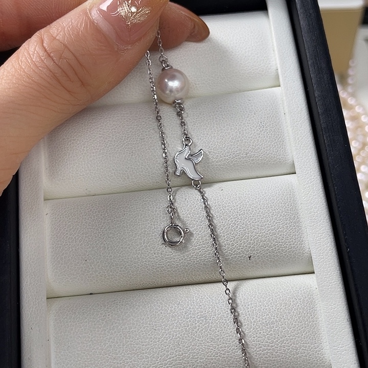 银S925镶嵌海水珍珠手绳