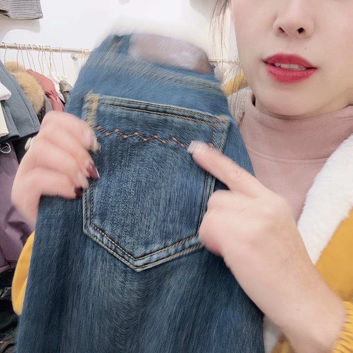 女士加绒牛仔裤加厚28