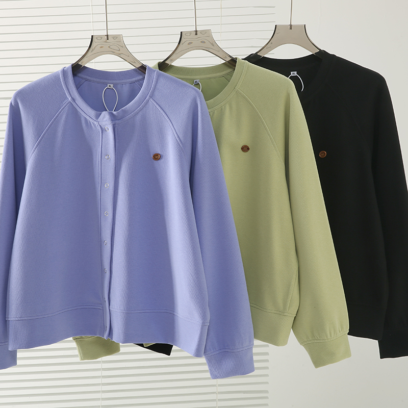 大码女装韩系叠穿针织开衫女2025早春新款简约百搭遮肉上衣132022