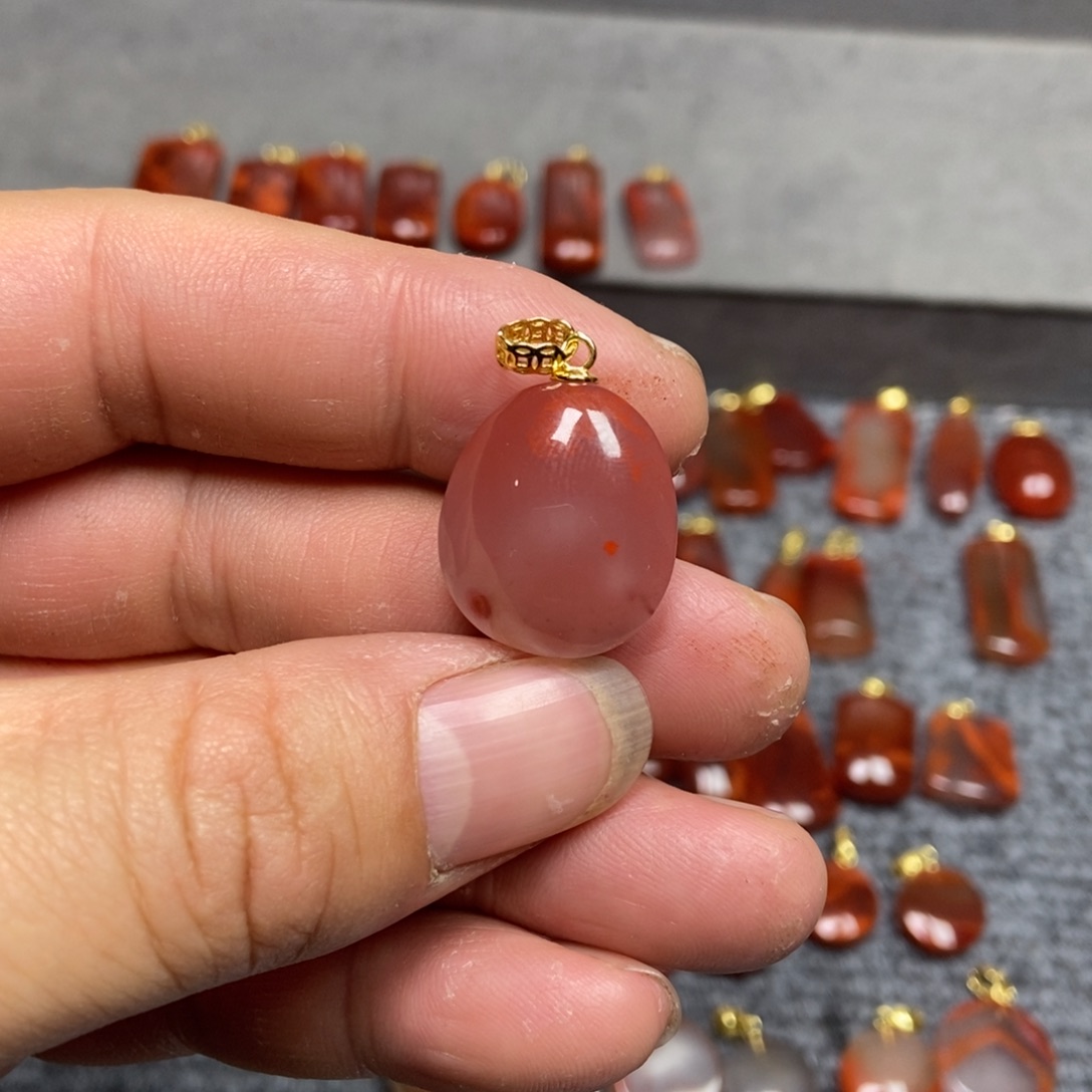 南红玛瑙吊坠(不含链)银S925镶嵌