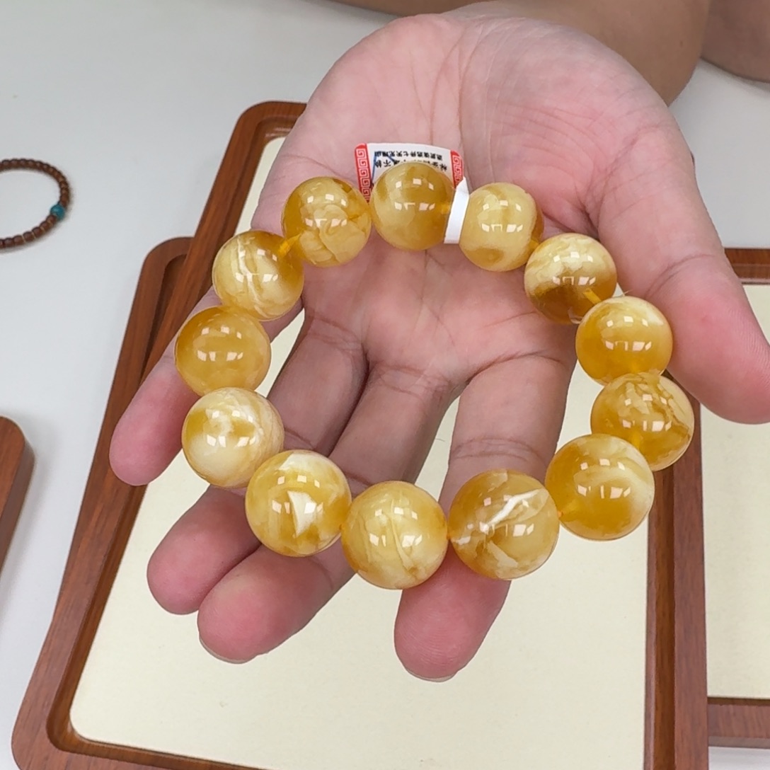 琥珀未镶嵌手链蜜蜡手串