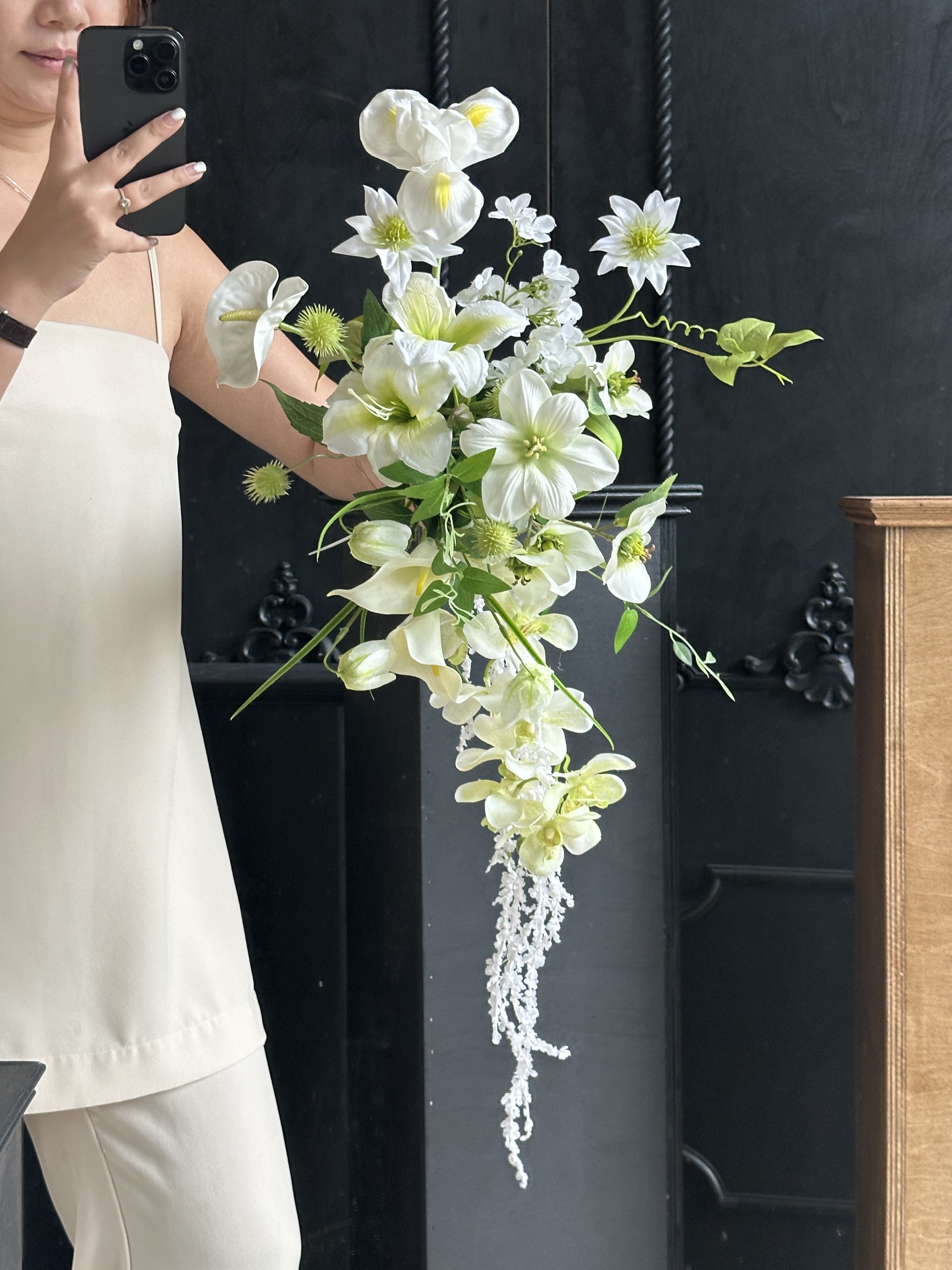 仿真花家居软装花束领证婚礼手捧摄影道具样板房摆件酒店前台水滴