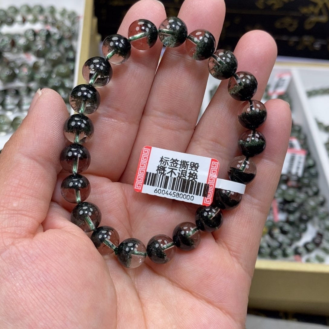 水晶绿幽灵手串未镶嵌可*