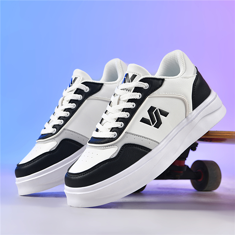 NEW BRADER秋冬熊猫厚底百搭透气皮面减震耐磨时尚小白鞋空军板鞋