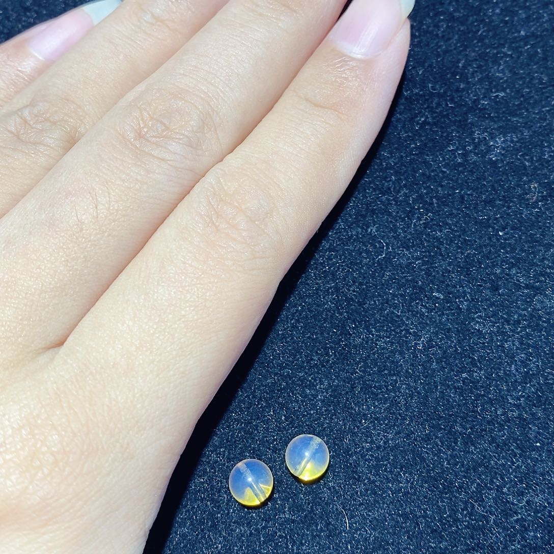 银***杏蓝珀未镶嵌珠宝奇石6MM