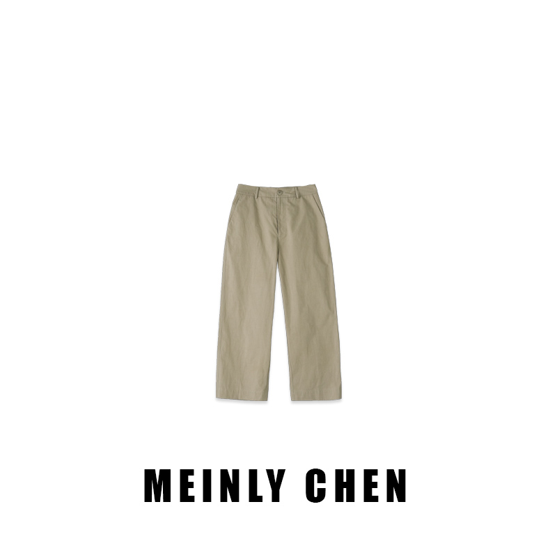 【MEINLY CHEN】高端设计师款时尚百搭简约直筒舒适休闲裤8250247