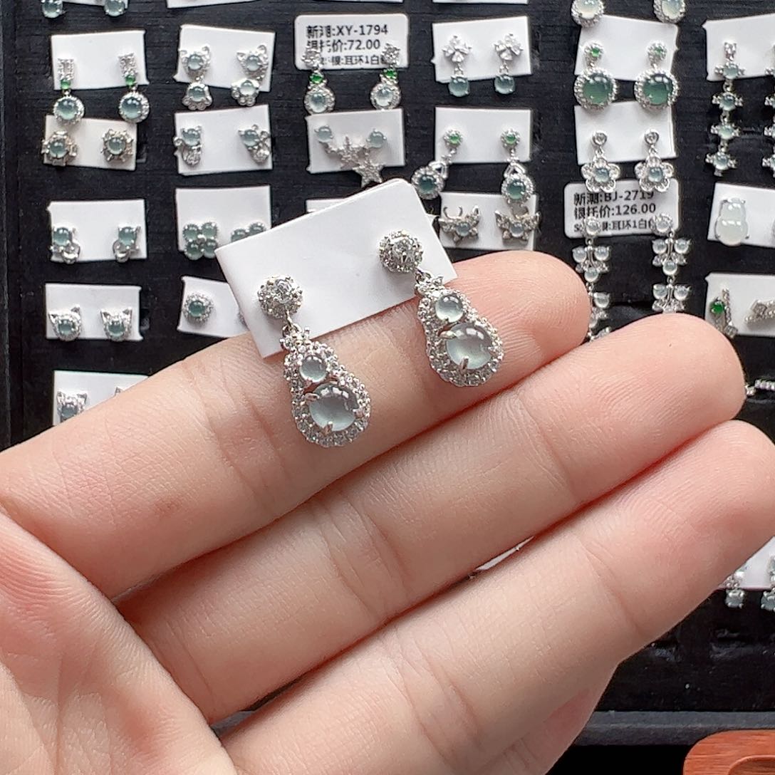 翡翠手链银S925镶嵌天然翡翠A货