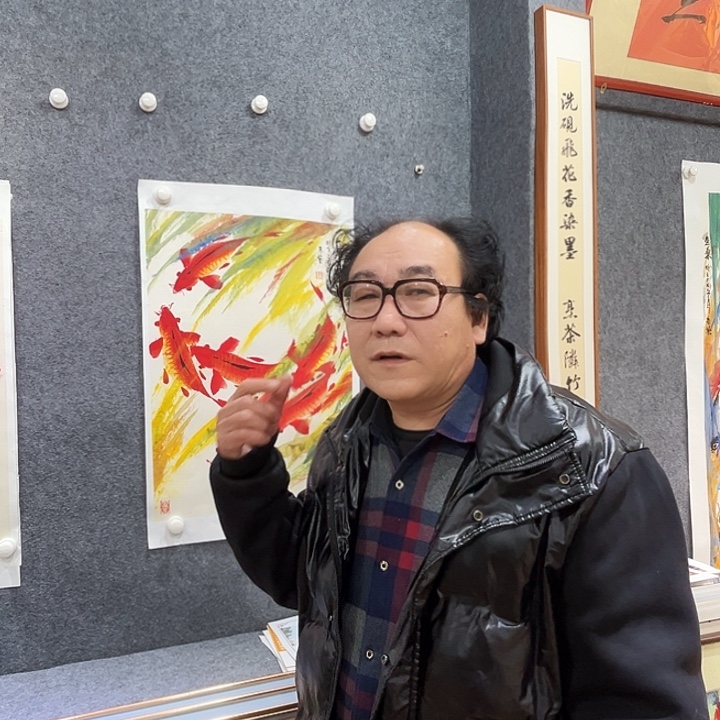 国画知鱼之乐纯手绘