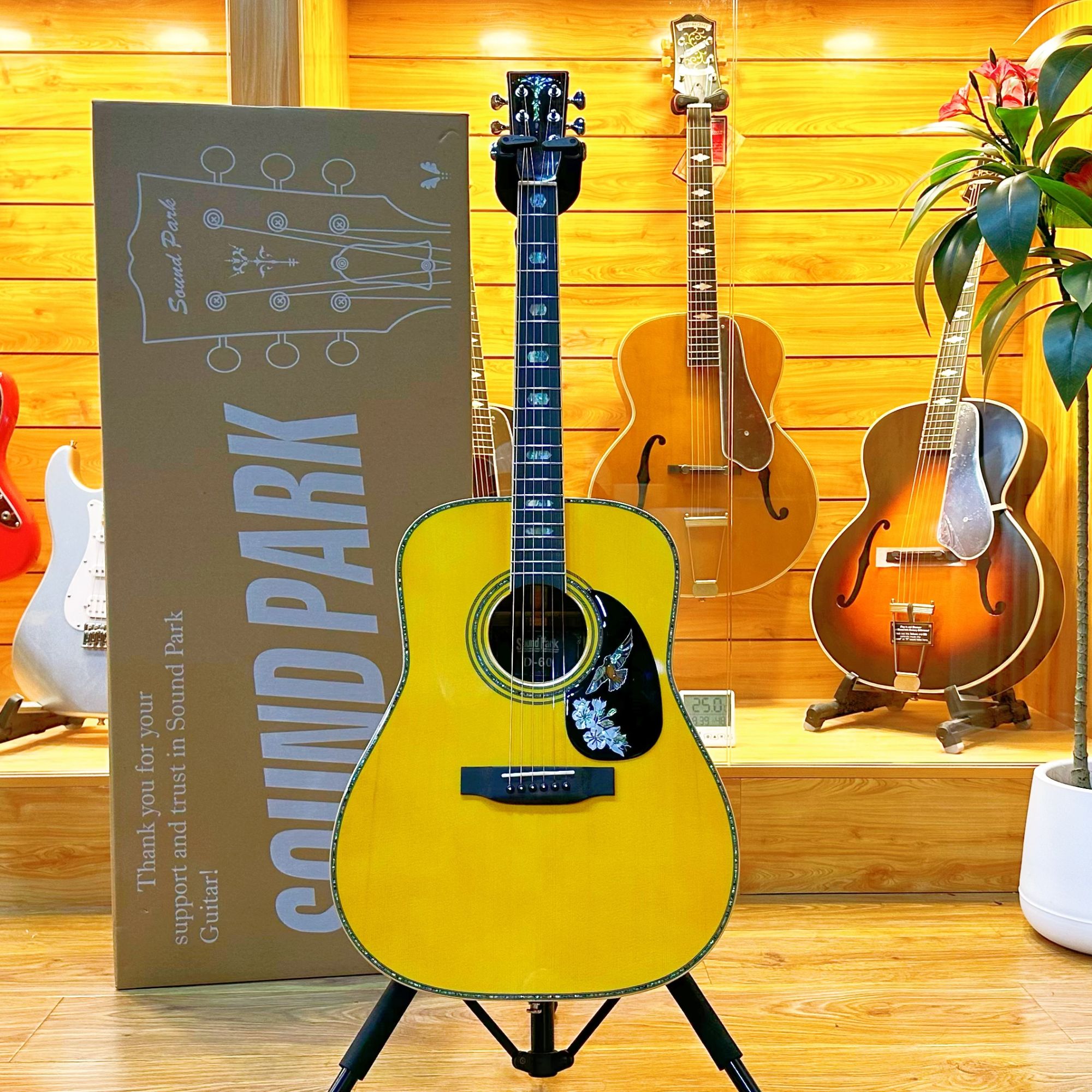 SOUND PARK D60 全单云杉桃花芯背侧民谣吉他41寸D型