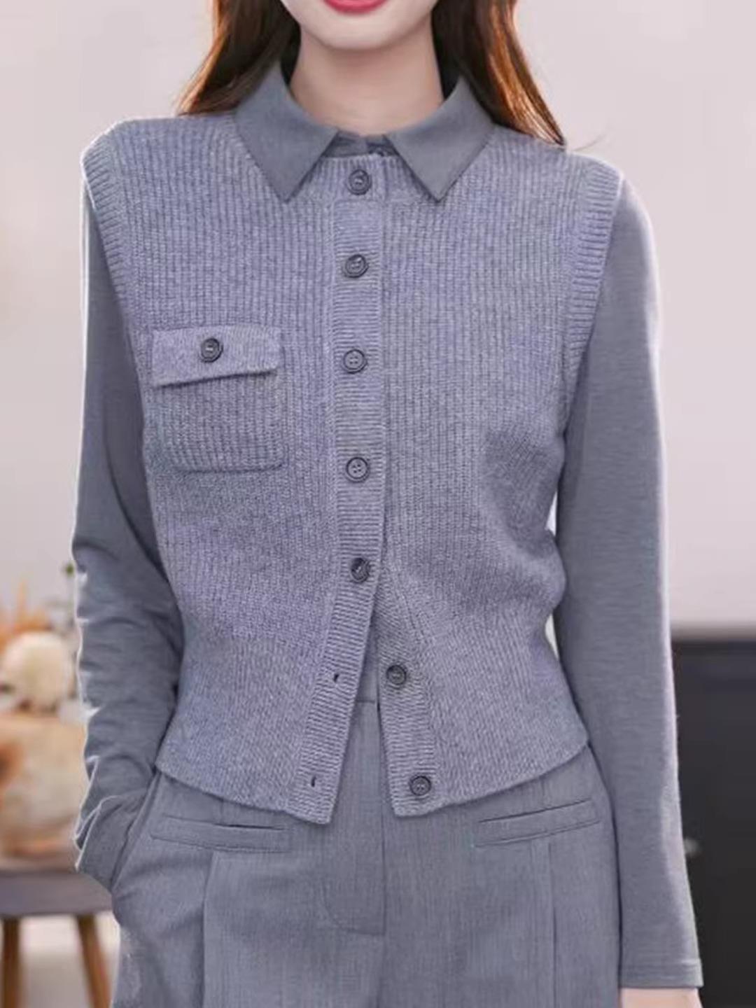 【商场同款】2025秋冬新款百搭绵羊毛针织马甲无袖开衫女背心548041