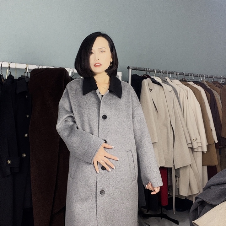 双面呢大衣阔版M码