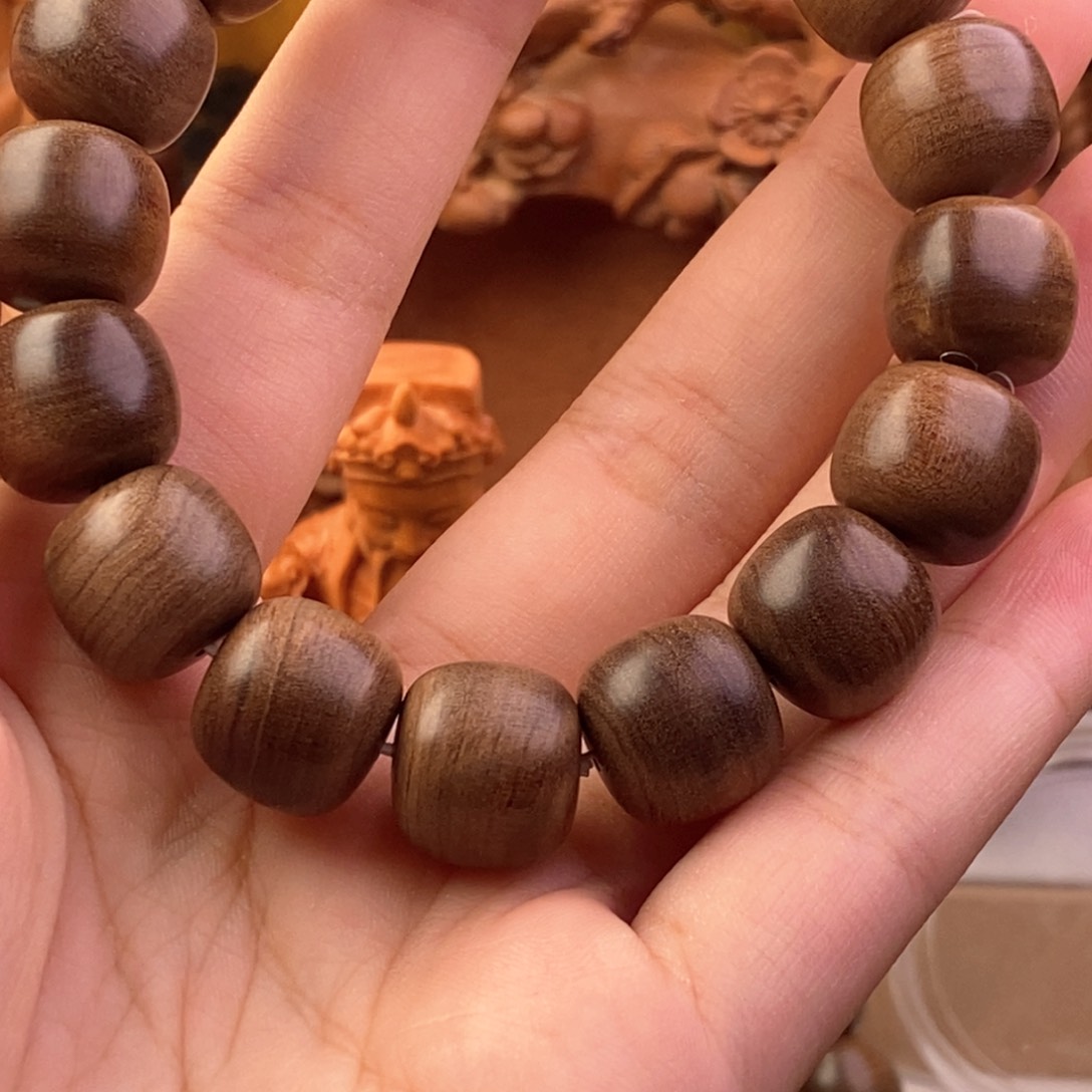 檀香木手串/手链晓**月奶香1314单圈沉水瑕疵